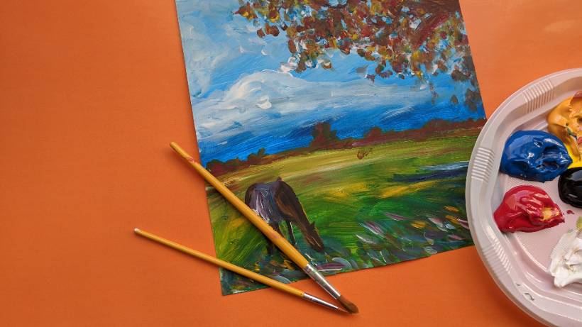 An autumn landscape painting