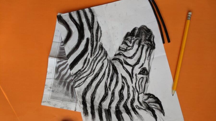 A Pro student with a detailed pencil drawing